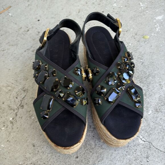 Marni Bejeweled Platform Sandals - Picture 3 of 11